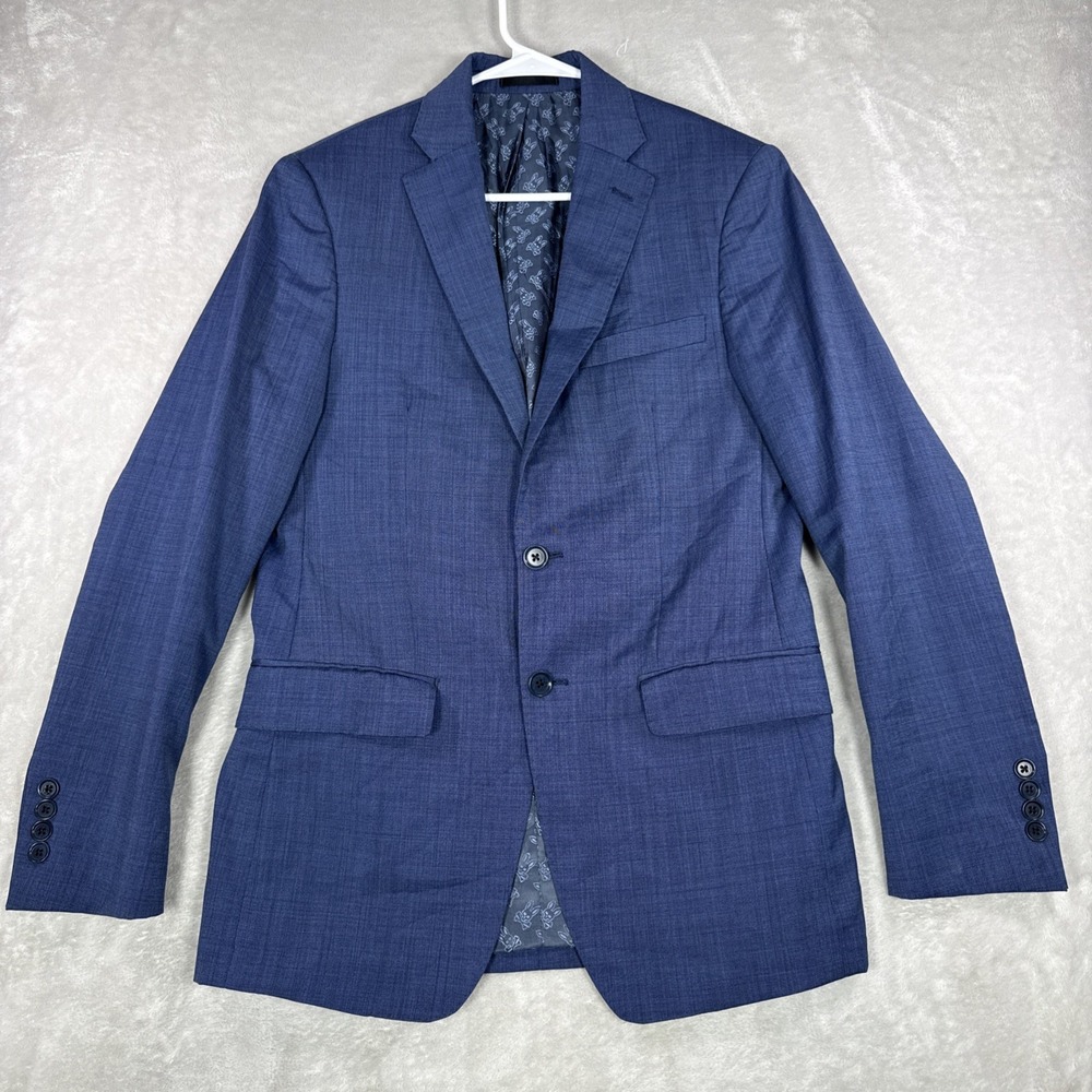 Psycho Bunny Blazer Mens 36R Blue 100% Wool 2 Button Business Casual
